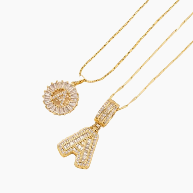 Guld alfabetet hänge halsband