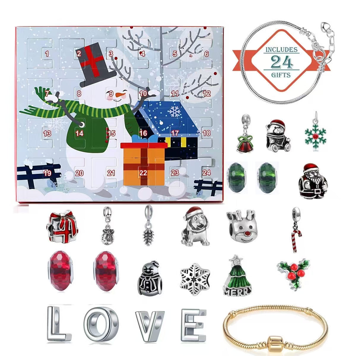 DIY 24 Dagen Kerst Countdown Kalender Armbandenset
