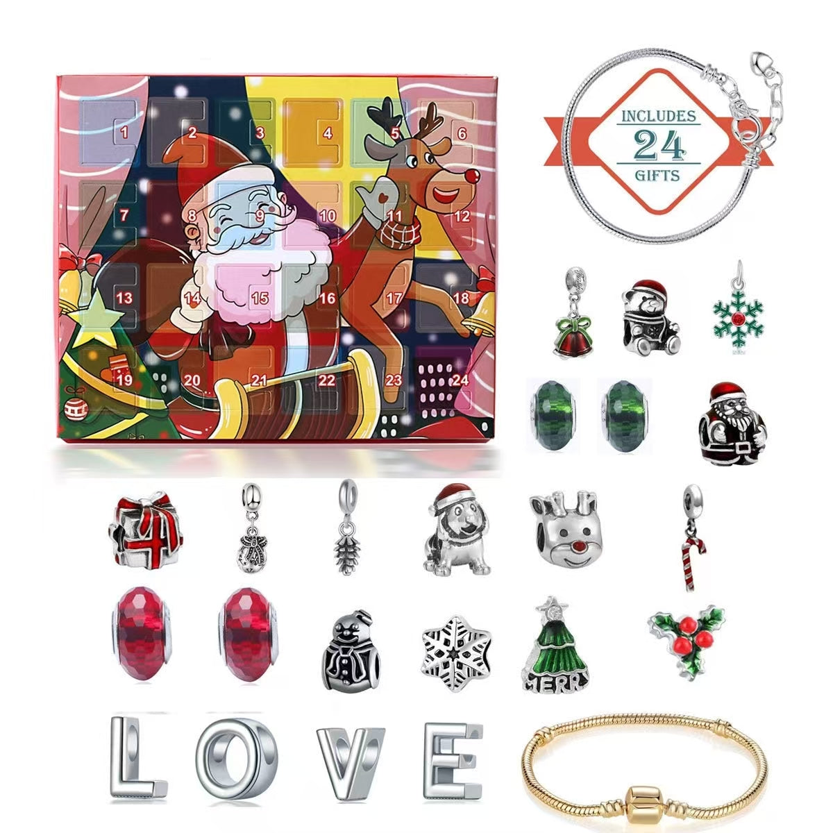 DIY 24 Dagen Kerst Countdown Kalender Armbandenset