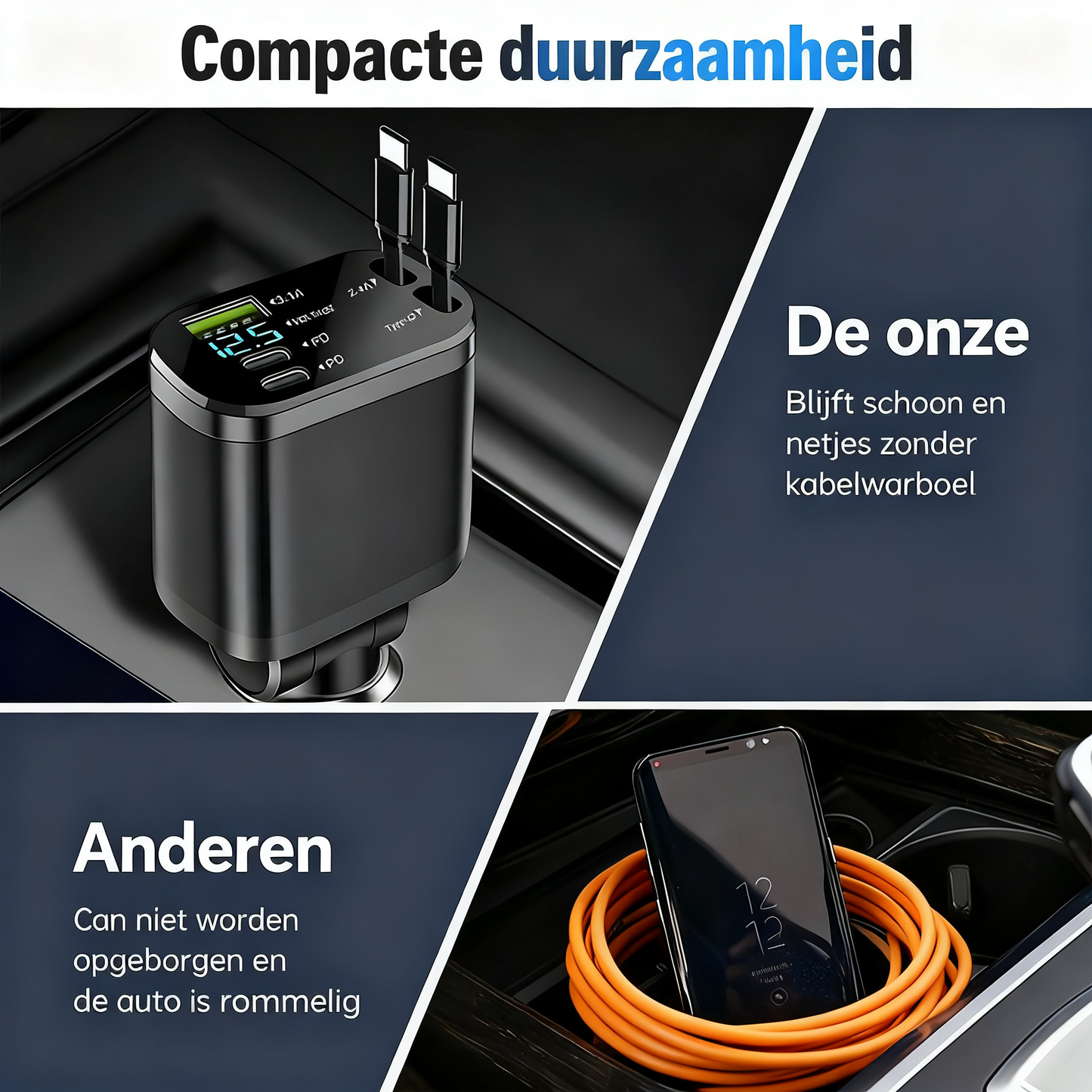 Snelle autolader met sterrenhemelverlichting