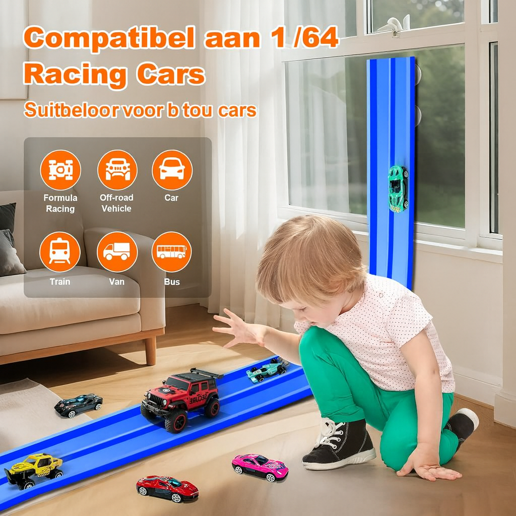Creatieve DIY Racebaan met Zuignappen