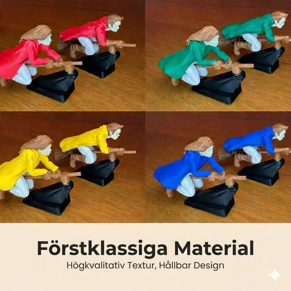 Magisk kvastdekoration för bilens instrumentbräda