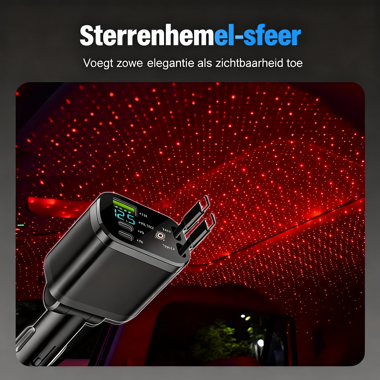 Snelle autolader met sterrenhemelverlichting