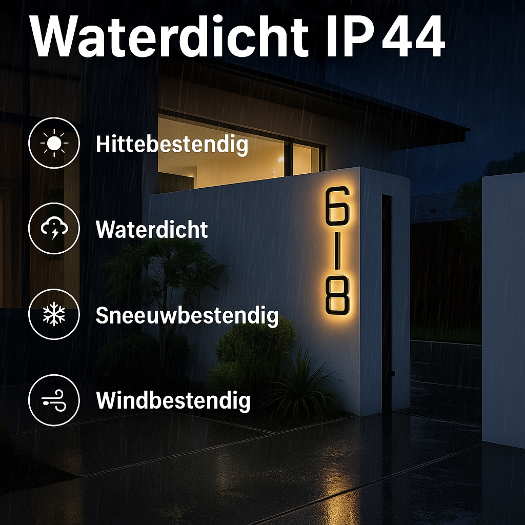 Waterdichte LED Huisnummers voor Buiten