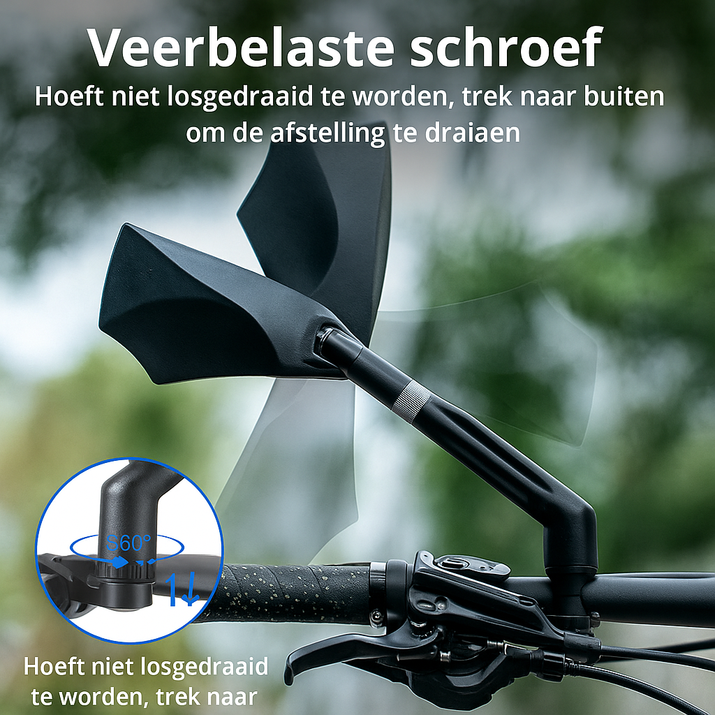 360° verstelbare fiets spiegel voor op het stuur
