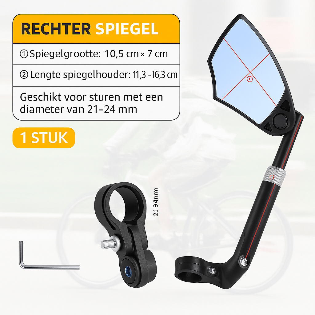 360° verstelbare fiets spiegel voor op het stuur