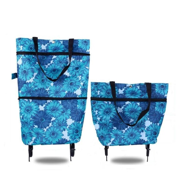 Uitbreidbare boodschappentas op wieltjes