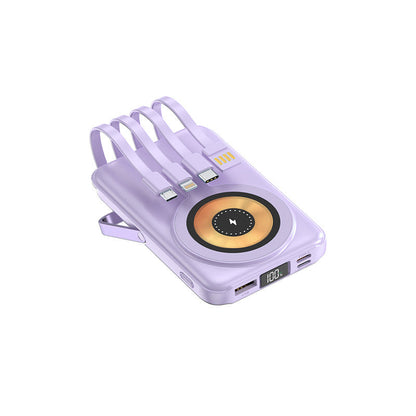 Magnetisk Trådlös Powerbank 10000mAh Snabbladdare Med Telefonhållare