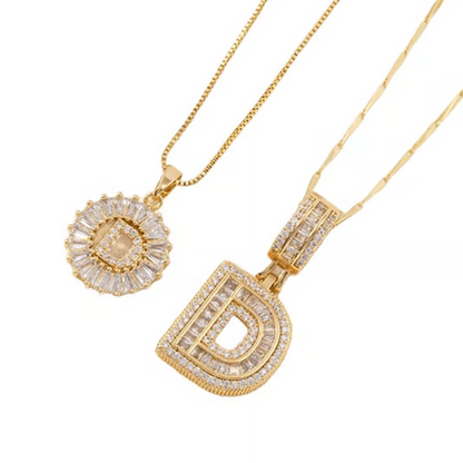 Guld alfabetet hänge halsband