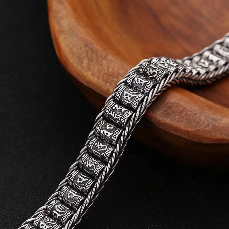 Tibetanskt bönehjul-armband – 925 sterlingsilver