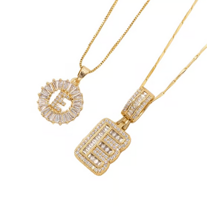 Guld alfabetet hänge halsband