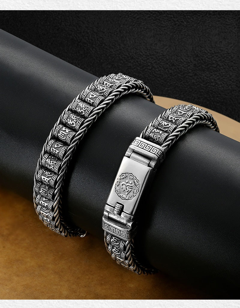 Tibetanskt bönehjul-armband – 925 sterlingsilver
