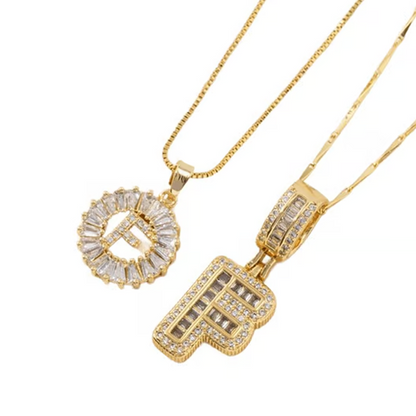 Guld alfabetet hänge halsband