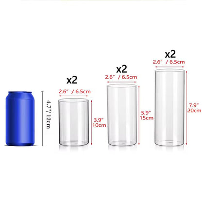 Cilinder Vazen van Glas - Set van 3 Verschillende Maten
