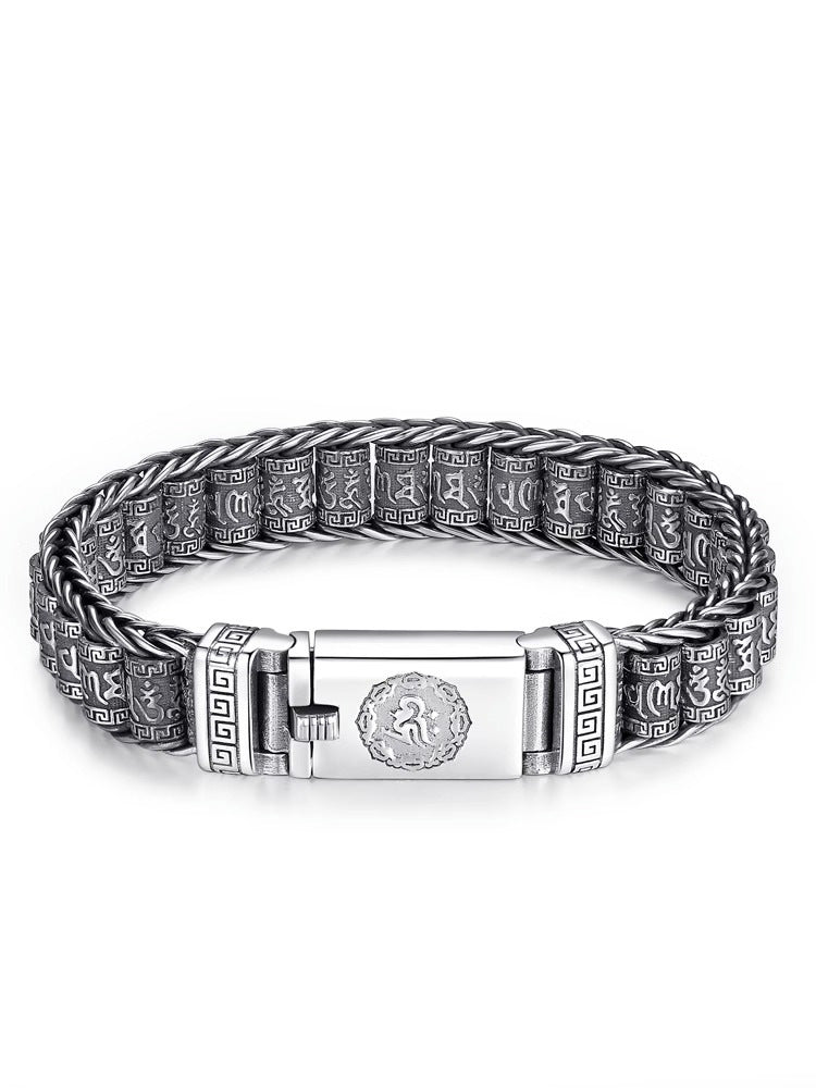 Tibetanskt bönehjul-armband – 925 sterlingsilver