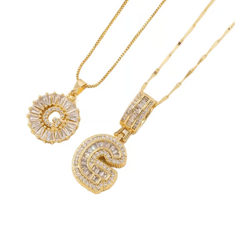 Guld alfabetet hänge halsband