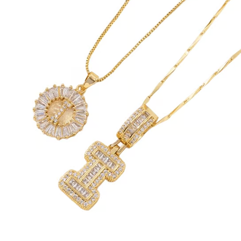 Guld alfabetet hänge halsband