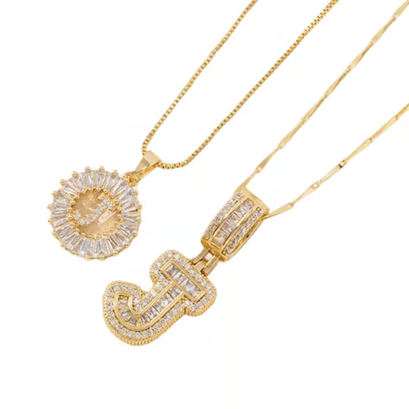 Guld alfabetet hänge halsband
