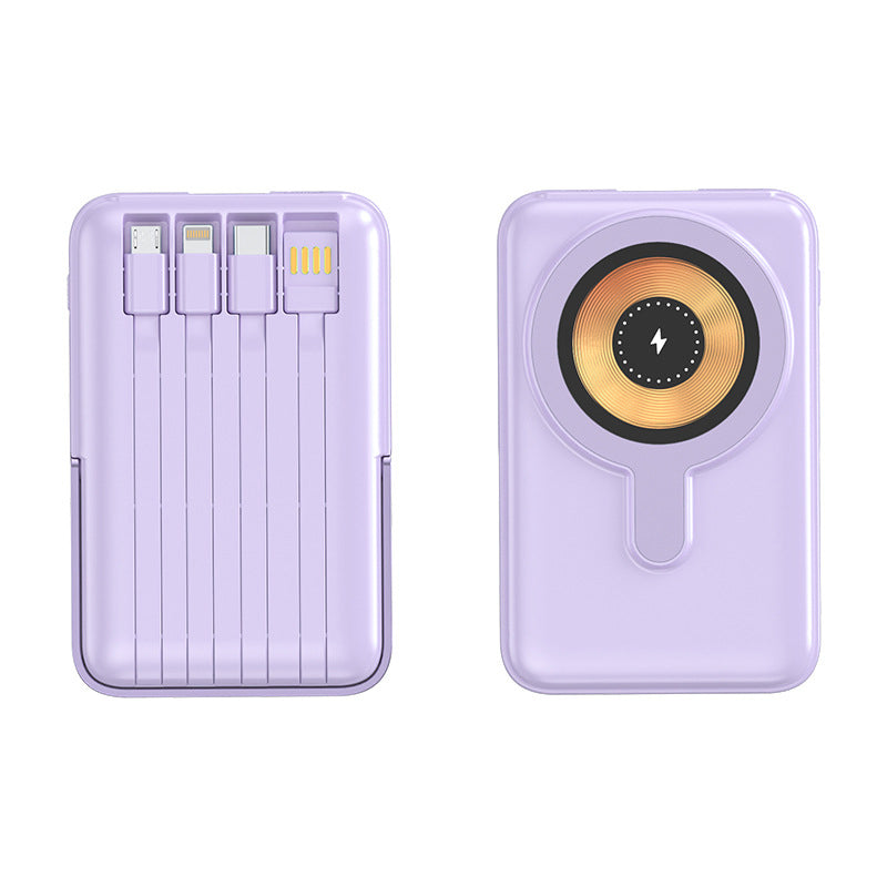 Magnetisk Trådlös Powerbank 10000mAh Snabbladdare Med Telefonhållare