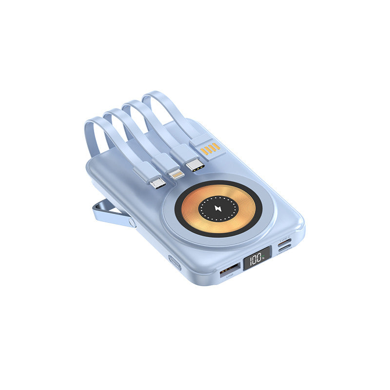 Magnetisk Trådlös Powerbank 10000mAh Snabbladdare Med Telefonhållare