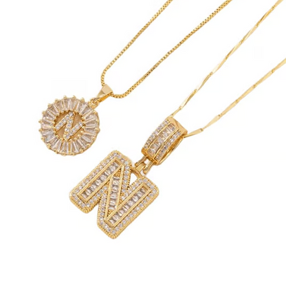 Guld alfabetet hänge halsband