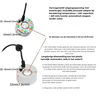 Ultrasone Mistmachine — Binnen/buiten Landschapsarchitectuur