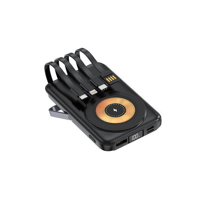 Magnetisk Trådlös Powerbank 10000mAh Snabbladdare Med Telefonhållare