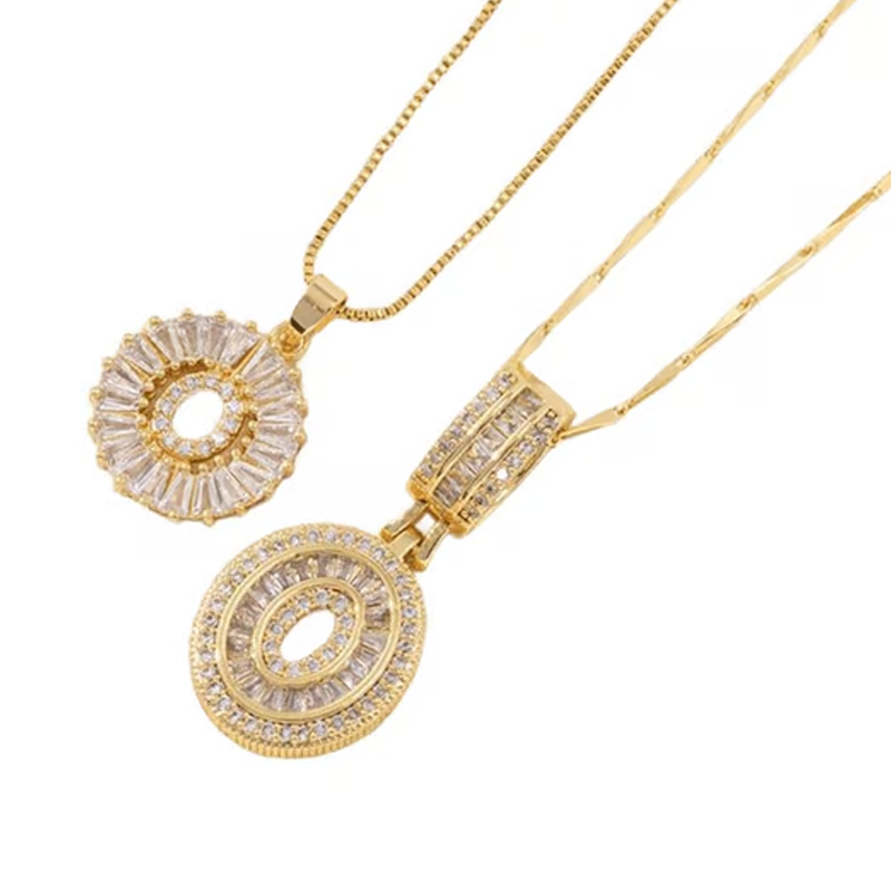 Guld alfabetet hänge halsband