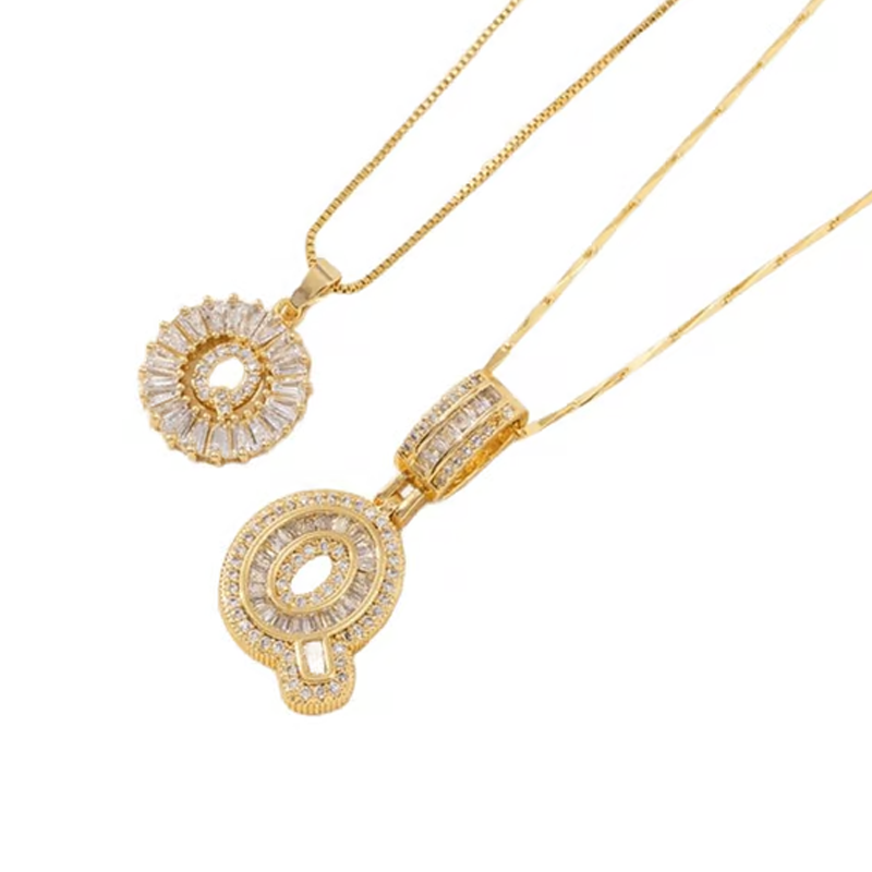 Guld alfabetet hänge halsband