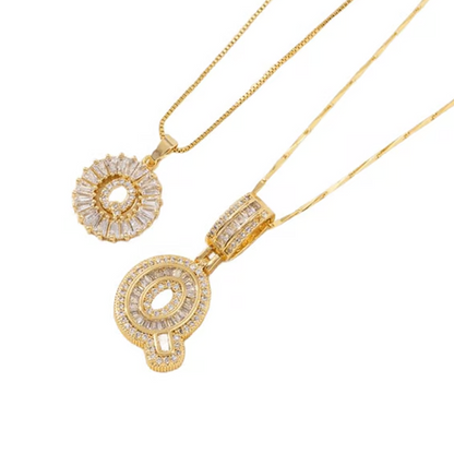 Guld alfabetet hänge halsband