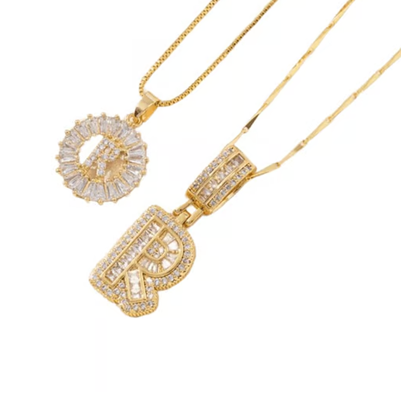 Guld alfabetet hänge halsband