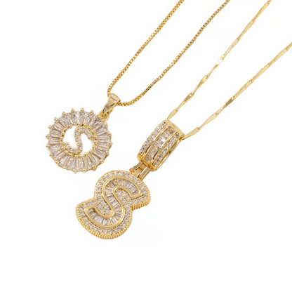 Guld alfabetet hänge halsband