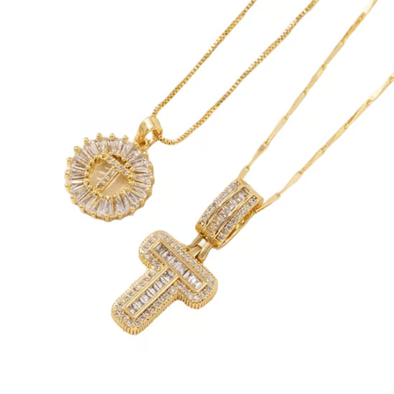 Guld alfabetet hänge halsband