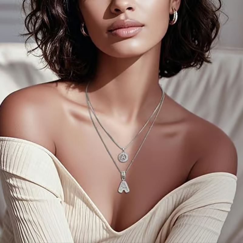 Guld alfabetet hänge halsband