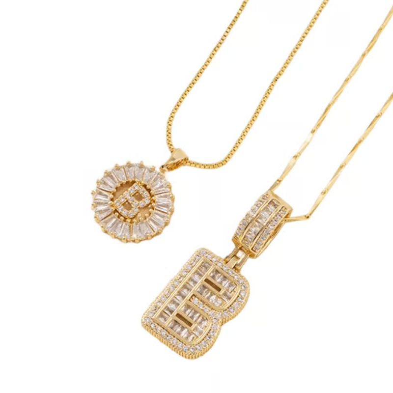 Guld alfabetet hänge halsband