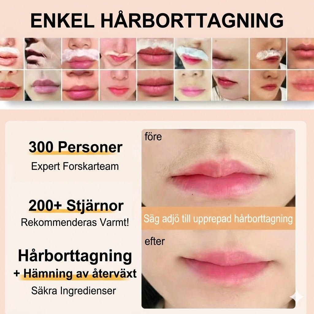 Mjuk Och Smärtfri Kräm För Borttagning Av Ansiktshår