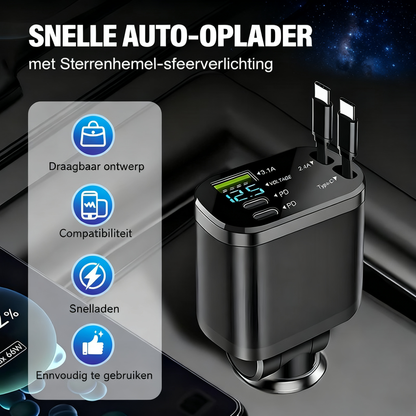 Snelle autolader met sterrenhemelverlichting