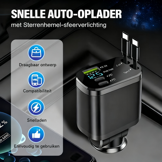 Snelle autolader met sterrenhemelverlichting