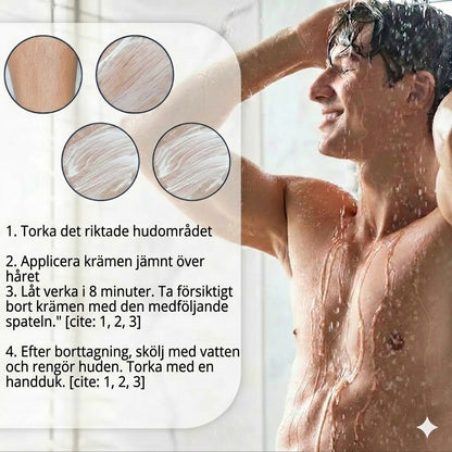 Snabbverkande hårborttagningskräm för män