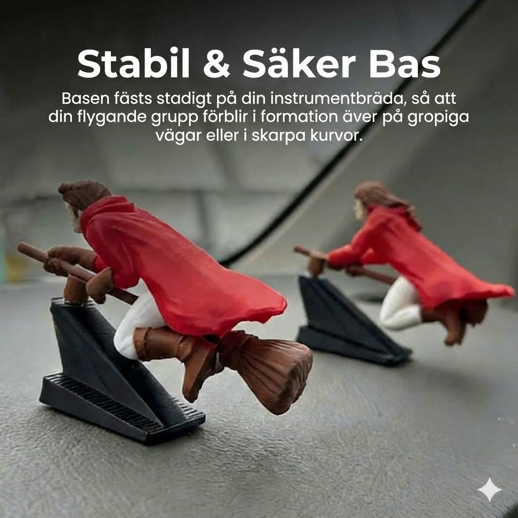 Magisk kvastdekoration för bilens instrumentbräda