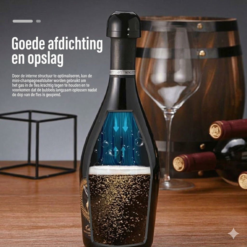 Siliconen afdichting voor wijn-/champagneflessen