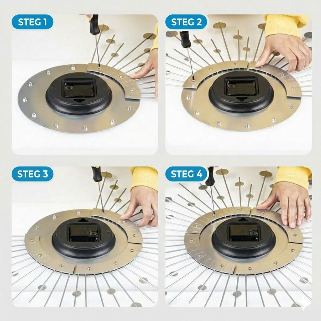 Stilfull strass-väggklocka