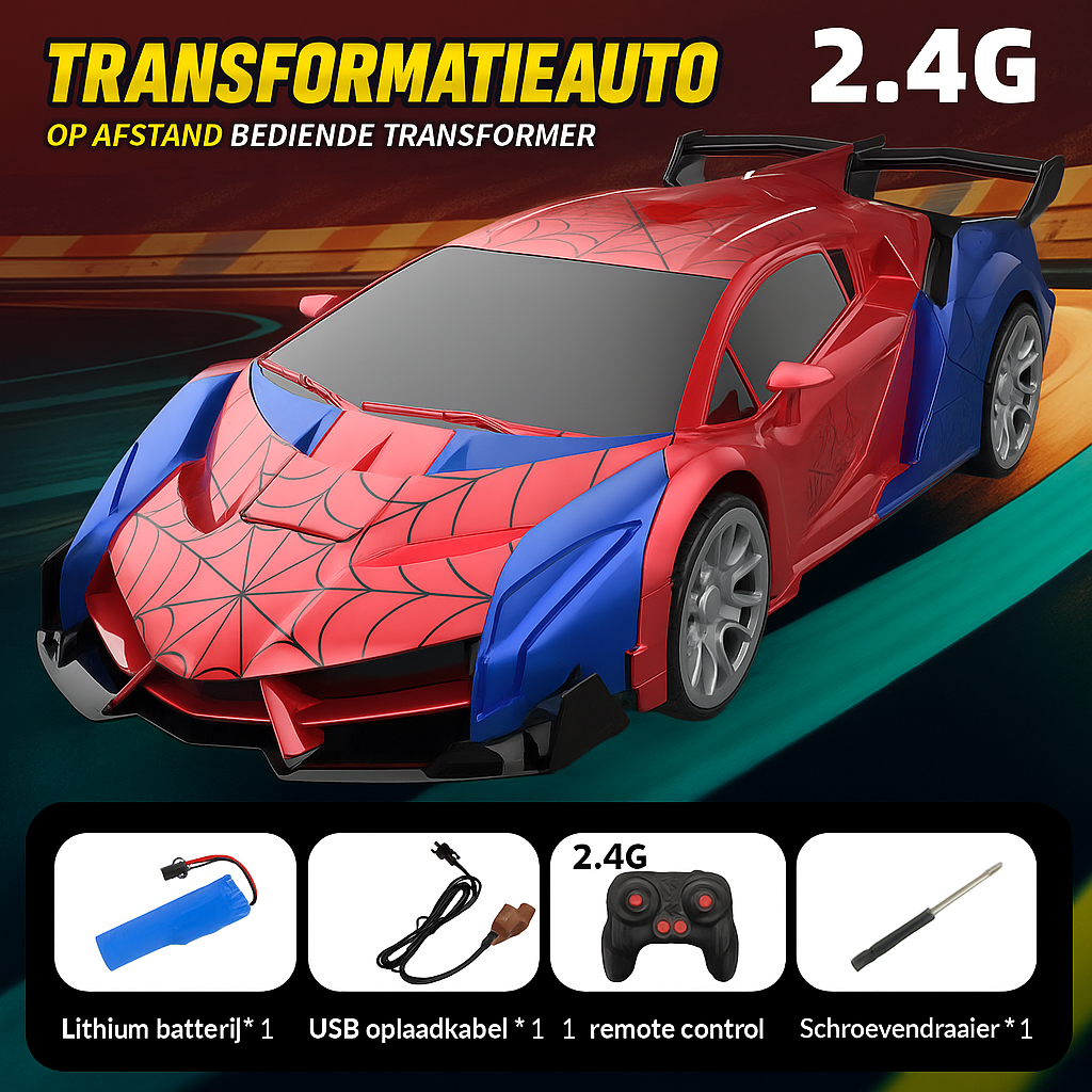 Afstandsbediening voor transformerende auto met verlichting