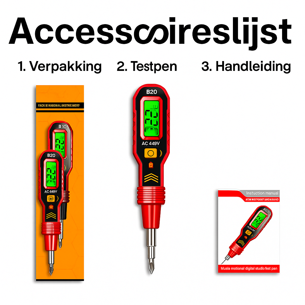 Contactloze spanningstester met LCD-scherm