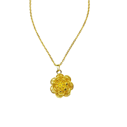 Elegante gouden bloemenhanger ketting