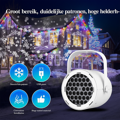 USB-kerstprojectorlamp met 16 patronen