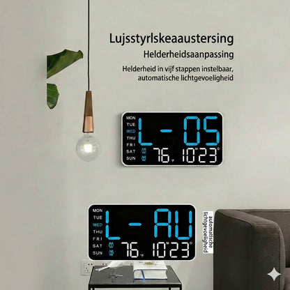 Multifunktionell dekorativ digital LED-väggklocka