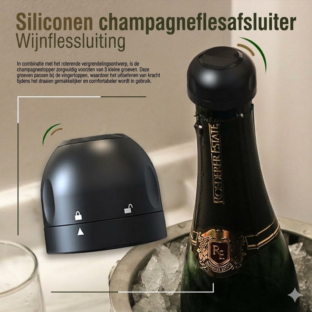 Siliconen afdichting voor wijn-/champagneflessen