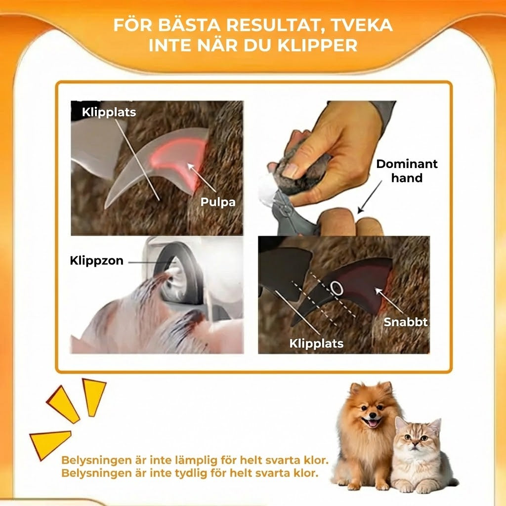 Led-nagelklippare för husdjur