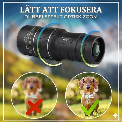 16x52 Monokulärt Dubbeloptiskt Zoomteleskop